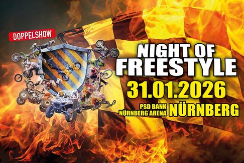 Plakat für die Veranstaltung Night of Freestyle am 31.01.2026 in Nürnberg
