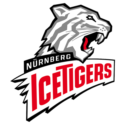Ein Tigerkopf in grau, darunter der Schriftzug Nürnberg IceTigers